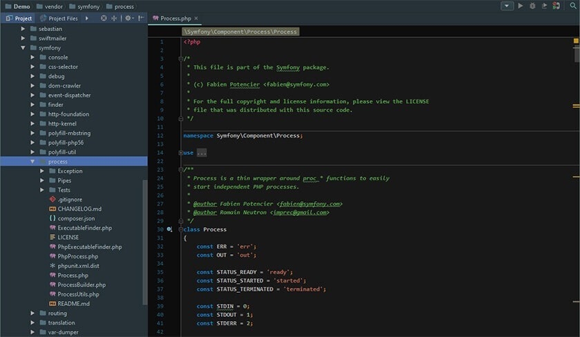 PhpStorm with Material Theme & Visual Studio 2015 Editor Scheme